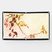 VOGELS OP BOODBRANCH JAPANESE DRUKBanner Spandoek (Horizontaal)