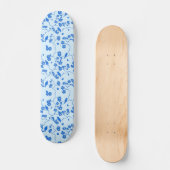 Vogels op Cherry Blossom Blue op Blue Skateboard (Voorkant)