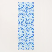 Vogels op Cherry Blossom Blue op Blue Yogamat (Achterkant)