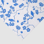 Vogels op Cherry Blossom Blue Print Tissuepapier (Detail)