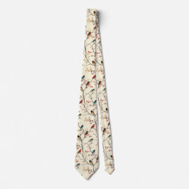 Vogels op Cream Stropdas