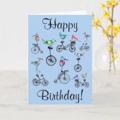 Vogels op de fiets Kaart (Gele Bloem)