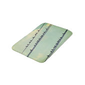 Vogels op draden, blauwe lucht. badmat (Gekanteld)