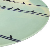 Vogels op draden,  blauwe lucht. snijplank (Hoek)