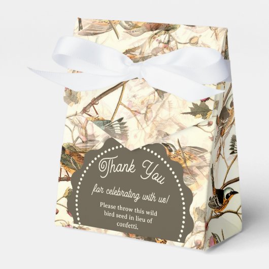 Vogels op een bijkantoor bedankdoosjes (Voorkant Zijde)