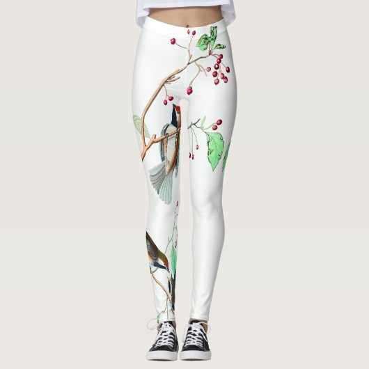 Vogels op een bijkantoor leggings (Voorkant)