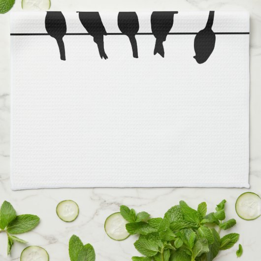 Vogels op een draad – durf anders te zijn theedoek (Gevouwen)