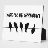 Vogels op een draad - durf verschillend te zijn fotoplaat (Zijkant)