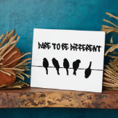 Vogels op een draad - durf verschillend te zijn fotoplaat (Zijkant)