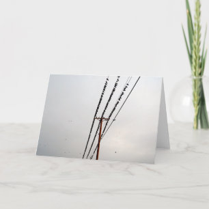 Vogels op een draad feestdagen kaart