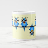 vogels op een draad jumbo mok (Voorkant)