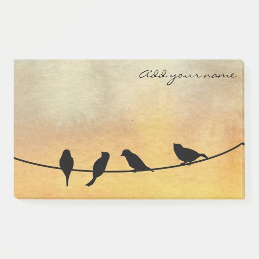 Vogels op een draad post-it® notes (Voorkant)