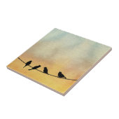 Vogels op een draad tegeltje (Zijkant)