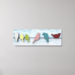 Vogels op een draad van 36 x 12 inch, 1,5 inch canvas afdruk