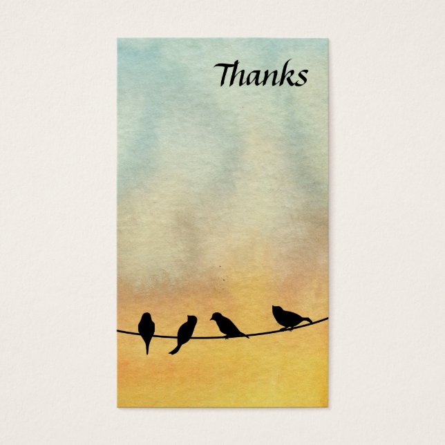 Vogels op een draad visitekaartje (Voorkant)