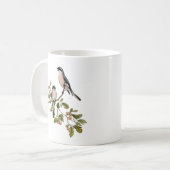 vogels op een filiaal koffiemok (Voorkant links)