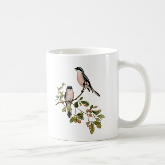 vogels op een filiaal koffiemok (Rechts)