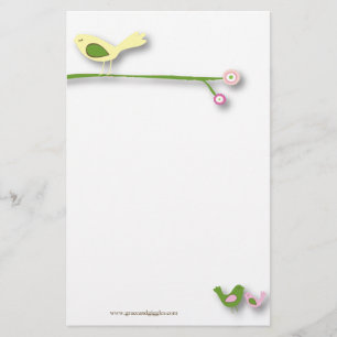 vogels op een gril briefpapier