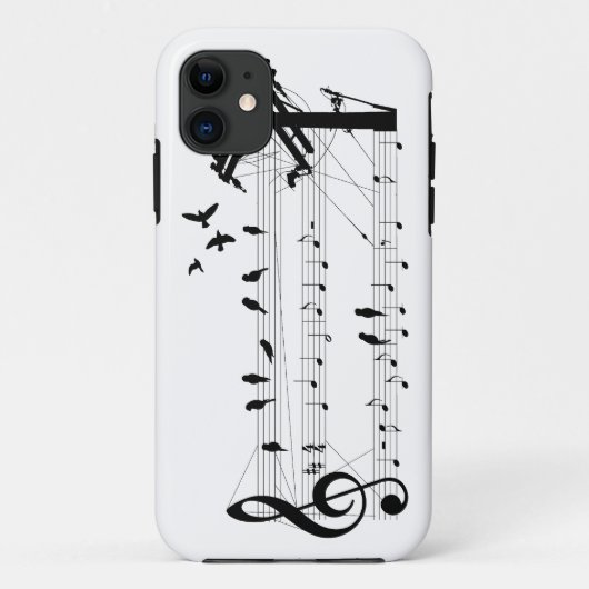 Vogels op een Notenbalk Case-Mate iPhone Case (Achterkant)