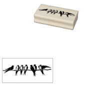 Vogels op een rubberen zageramp rubberstempel (Gestempeld)