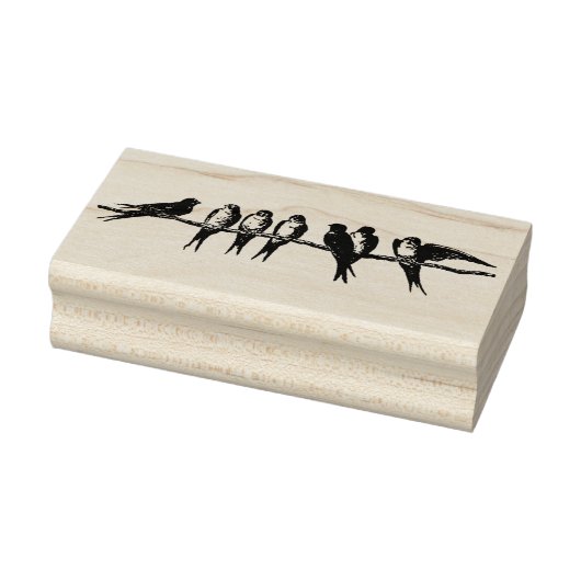 Vogels op een rubberen zageramp rubberstempel (Stempel)