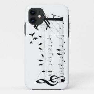 Vogels op een score iPhone 11 hoesje