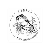 Vogels op een tak, Ex Libris Boek Rubberstempel (Afrduk)