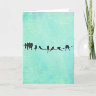 Vogels op een Wenskaart Kaart