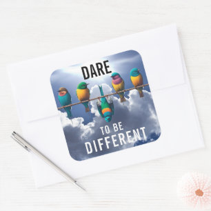  Vogels op een Wire Dare Vierkante Sticker