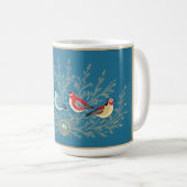 Vogels op elegante bloemachtergrond koffiemok (Voorkant rechts)