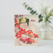 vogels op flora - boom briefkaart (Staand voorkant)