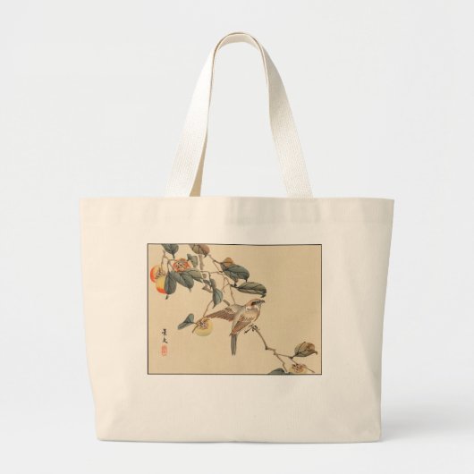 VOGELS OP FRUIT GROTE TOTE BAG (Voorkant)