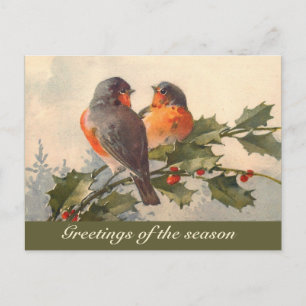 vogels op heilig briefkaart