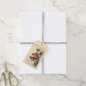 Vogels op holly branch cadeaulabel (Met Touw)