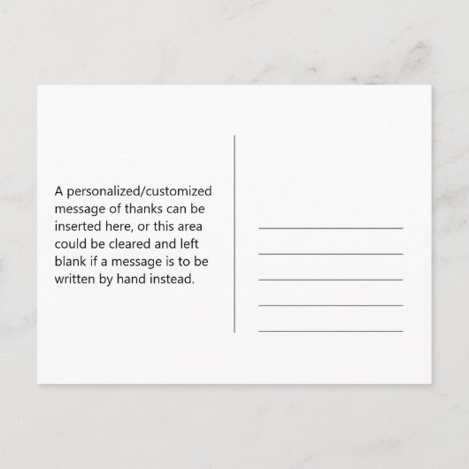 Vogels op takken,  stijl, "Dank u!" Briefkaart (Achterkant)