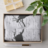 Vogels op vertakking Black Silhouette Decoupage Fr Tissuepapier (Geschenk)