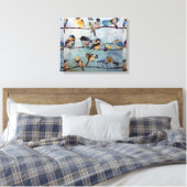 Vogels op Wire Canvas Print (Insitu (Slaapkamer))