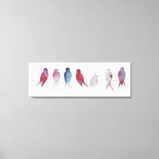 Vogels op Wire wrapped canvas Afdruk (Voorkant)