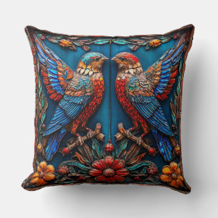 Vogels ornament kussen