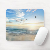 vogels over het strand muismat (Met muis)
