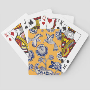 Vogels Paisley Flowers Patroon Pokerkaarten