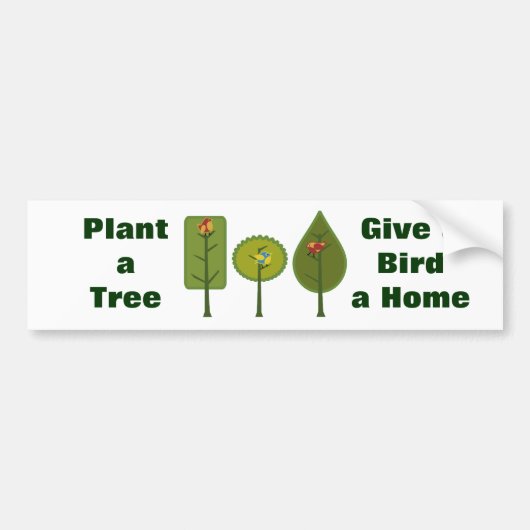 Vogels Planten een boom Bumpersticker (Voorkant)