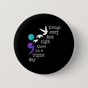 Vogels puntkomma geschenk zelfmoordpreventie bewus ronde button 5,7 cm