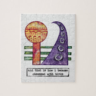 Vogels puzzle - grappig geobsedeerd door vogels legpuzzel