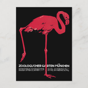  vogels, roze Flamingo Briefkaart