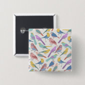 Vogels samen vierkante button 5,1 cm (Voorkant /achterkant)