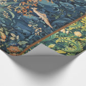 VOGELS, STROMEN EN KABAGENLEZEN, blauw Cadeaupapier (Hoek)