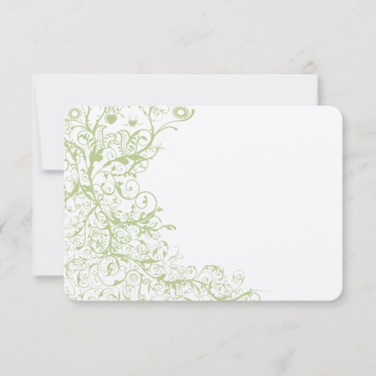 Vogels & Swirls #28 Bruiloft RSVP Reactie Kaart (Voorkant)