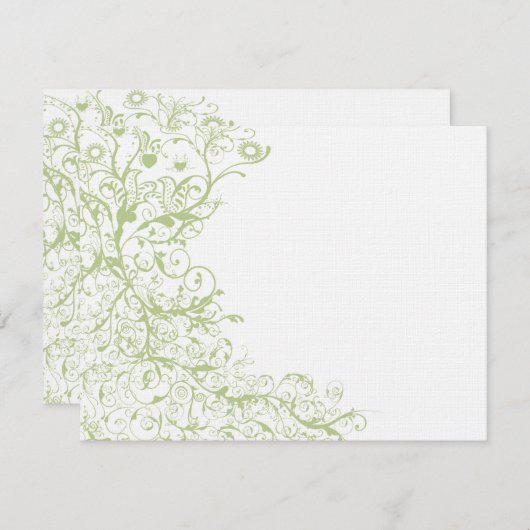 Vogels & Swirls #28 Bruiloft RSVP Reactie Kaart (Voorkant / Achterkant)