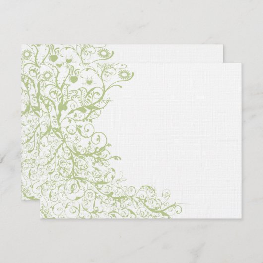 Vogels & Swirls #28 Bruiloft RSVP Reactie Kaart (Voorkant / Achterkant)